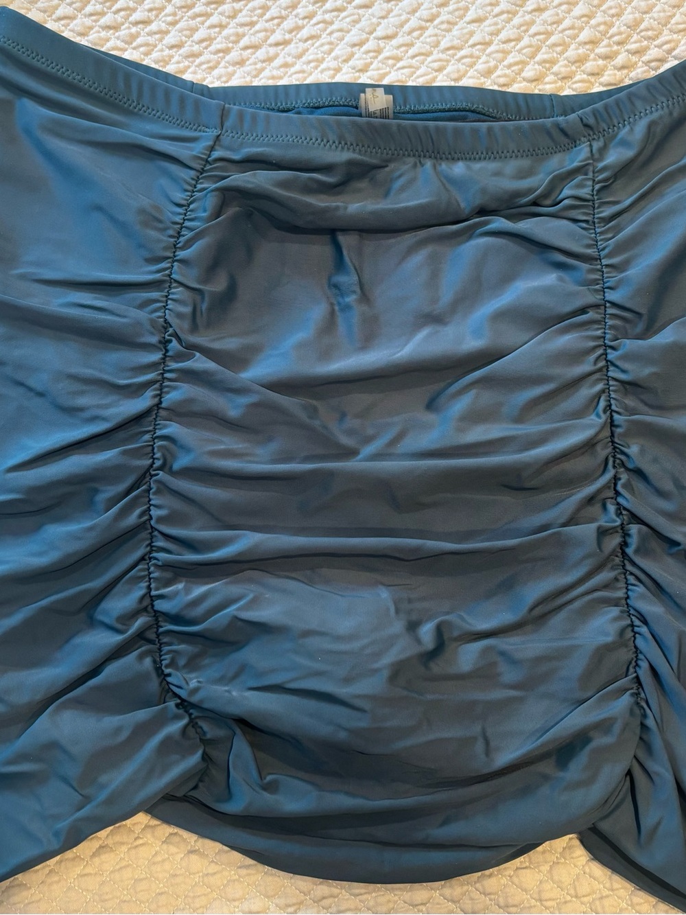 Raisins Women's Ruched Blue Swim Skirt